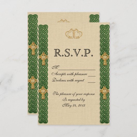 Irische Hochzeit Einladung elegant (Vorne/Hinten)