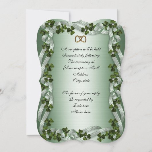 Irische Hochzeit Einladung elegant (Rückseite)