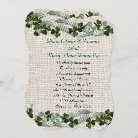 Irische Hochzeit Einladungen machen elegant (Vorne/Hinten)