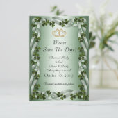 Irische Hochzeit speichern das Datum Kleeblätter u Save The Date (Stehend Vorderseite)