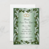 Irische Hochzeit speichern das Datum Kleeblätter u Save The Date (Vorne/Hinten)