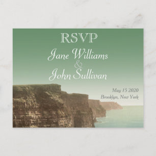 Irische Hochzeit Thema Cliffs of Moher RSVP Einladungspostkarte
