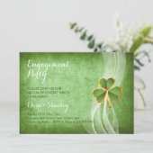 Irische Hochzeitsfeier mit Klee und Schleier Einladung (Stehend Vorderseite)