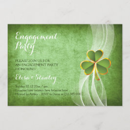 Irische Hochzeitsfeier mit Klee und Schleier Einladung