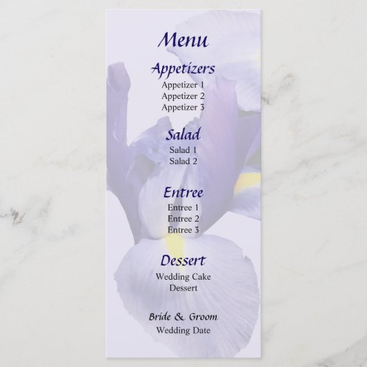 Irische Hochzeitsmenüs Menükarte (Vorderseite)
