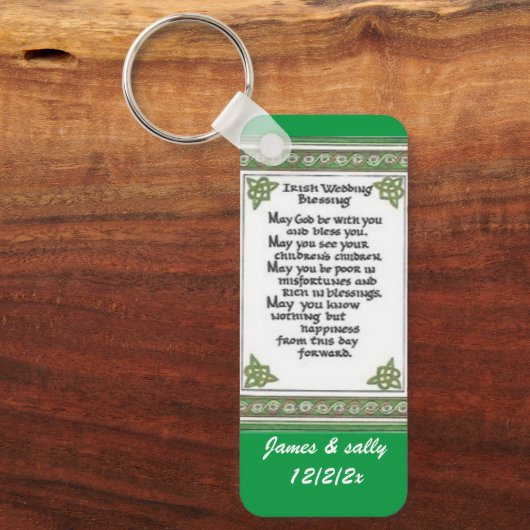 irische Hochzeitssegnung Schlüsselkette anpassbar Schlüsselanhänger (Vorderseite)