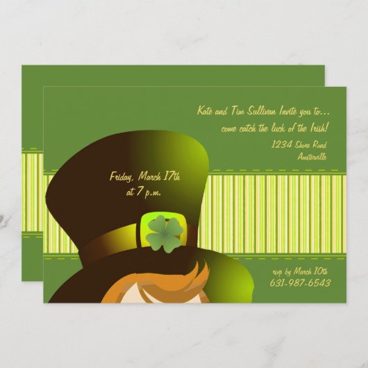 Irische Hut-Party Einladung (Vorne/Hinten)