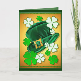 Irische Hut-und Kleeblatt-Karte Karte