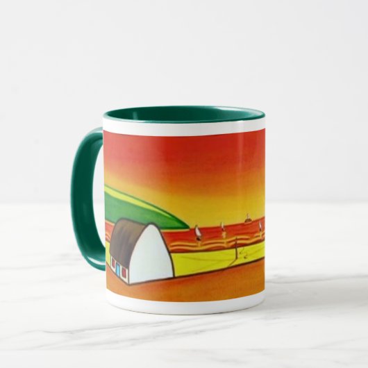 Irische Hütte in der Sunset-Tasse Tasse (Vorderseite Links)