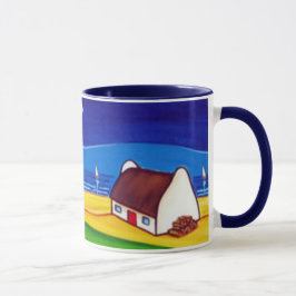 Irische Hütte nachts mit der Rasen-Tasse Tasse