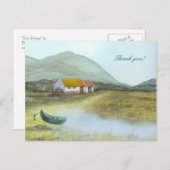"Irische Hütte" Vielen Dank von Brigid O'Neill Hov Postkarte (Vorne/Hinten)