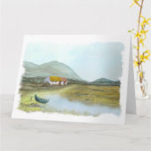 Irische Hütte von Brigid O'Neill Hovey Karte (Gelbe Blume)