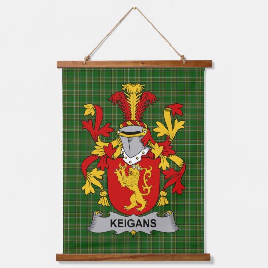 Irische Keigans oder McKeehan Wappen Familienwappe Wandteppich Mit Holzrahmen (Vorderseite)