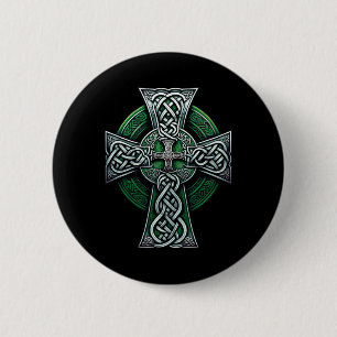 Irische keltische Kreuzknoten christliche Heilige Button