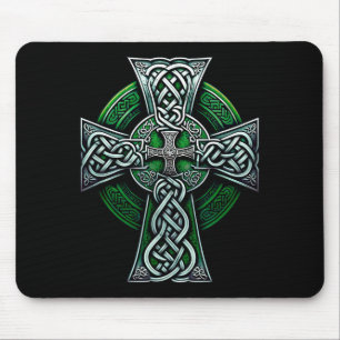 Irische keltische Kreuzknoten christliche Heilige Mousepad