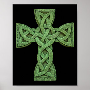 Irische keltische Kreuzknoten christliche Heilige Poster