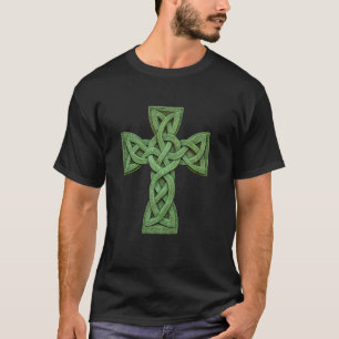 Irische keltische Kreuzknoten christliche Heilige T-Shirt