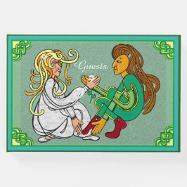 Irische keltische Kunstliebhaber der grünen Knüpfa Gästebuch