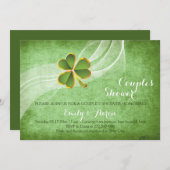 Irische Klee grün Hochzeitspaare duschen Einladung (Vorne/Hinten)