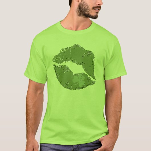 Irische Klee-Lippen T-Shirt (Vorderseite)