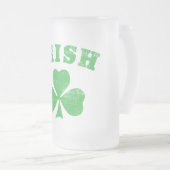 Irische Klee-Tasse Mattglas Bierglas (VorderseiteRechts)