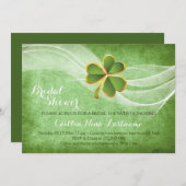 Irische Klee und Schleier grünes Brautparty Einladung (Vorne/Hinten)