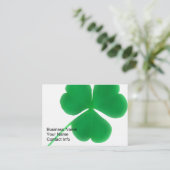 Irische Klee-Visitenkarten Visitenkarte (Stehend Vorderseite)