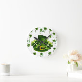 Irische Kleeblatt-Kunst Runde Wanduhr (Zuhause)