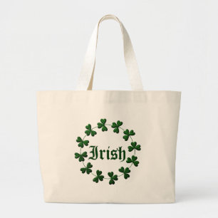 Irische Kleeblatt-Ring-Taschen-Tasche Jumbo Stoffbeutel