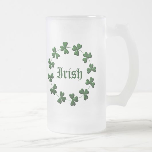 Irische Kleeblatt-Tasse 2 Mattglas Bierglas (Rechts)