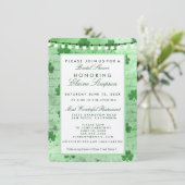 Irische Kleeblatt und Saitenleuchten Einladung (Stehend Vorderseite)