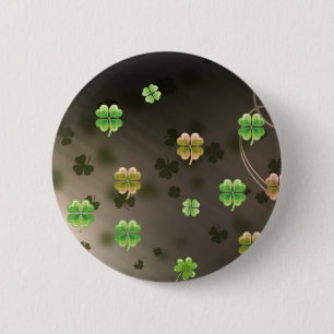 irische Kleeblätter Button