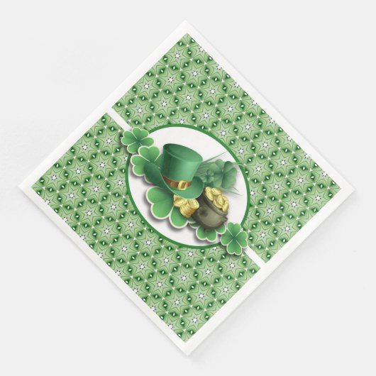 irische Kleeblätter Serviette (Ecke)