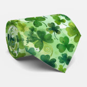 Irische Kleeblätter St. Patrick's Day Krawatte (Gerollt)