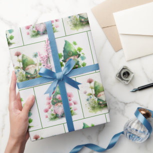Irische Kobolde und Kleeblätter Geschenkpapier