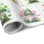 Irische Kobolde und Kleeblätter Geschenkpapier (Rolleneckpunkt)