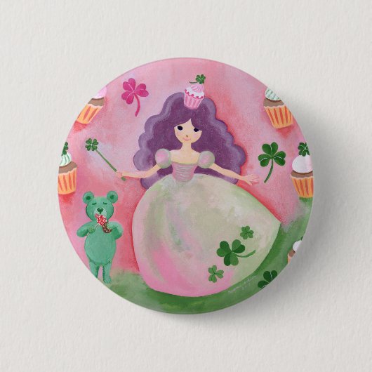 Irische Kuchen-Prinzessin Painting Button (Vorderseite)