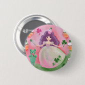 Irische Kuchen-Prinzessin Painting Button (Vorne & Hinten)