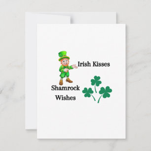 Irische Küsse, Shamrock-Wünsche auf einer  Feiertagskarte