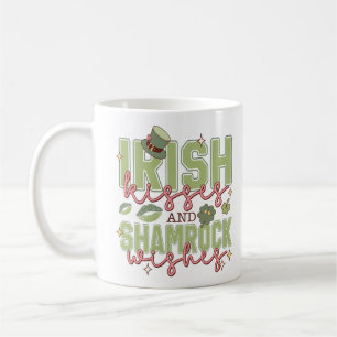 Irische Küsse und Kleeblatt-Wünsche Kaffeetasse