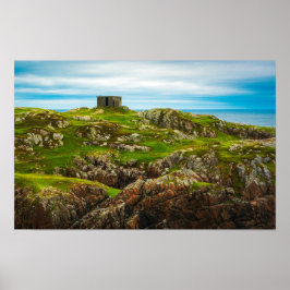Irische Küstenruinen Druck | Rocky Seaside Art Poster