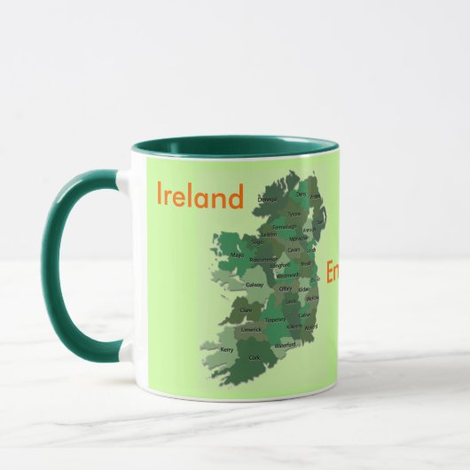 Irische Landkreis-Karten-Irland-Tasse Tasse (Links)