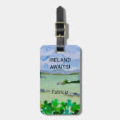 Irische Landschaft Irland erwartet Ihr Name Kleebl Gepäckanhänger (Vorderseite vertikal)
