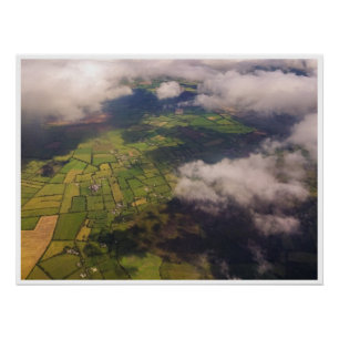 Irische Landwirtschaftsmauspad Luftbild-Patchwor Poster
