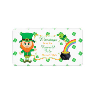 Irische Leprechaun-Grüße Kleeblatt St. Patrick Dal Adressaufkleber