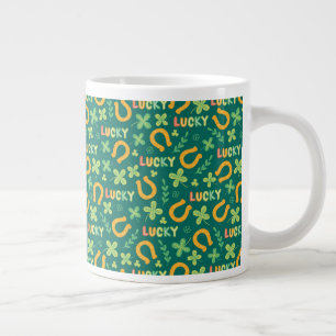 Irische LUCKY-Grünmuster Jumbo-Tasse