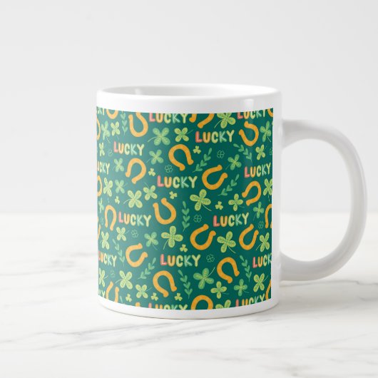 Irische LUCKY-Grünmuster Jumbo-Tasse (Rechts)