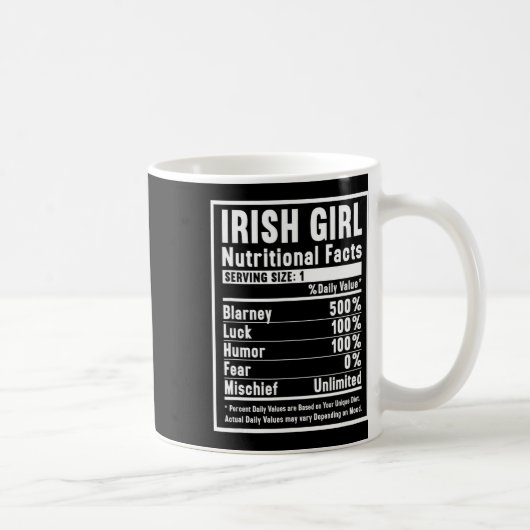 Irische Mädchen Nährwertinformationen Kaffeetasse (Rechts)