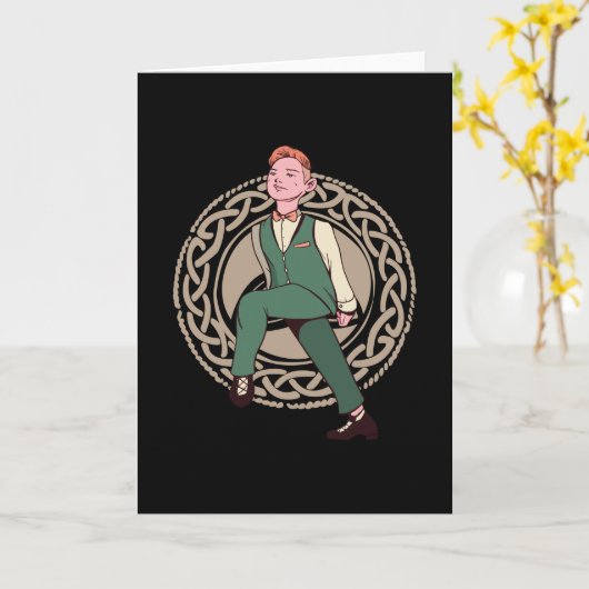 Irische männliche Tänzerin Karte (Gelbe Blume)