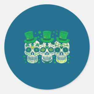 Irische mexikanische Zuckerschädel-Leprechauns Coo Runder Aufkleber